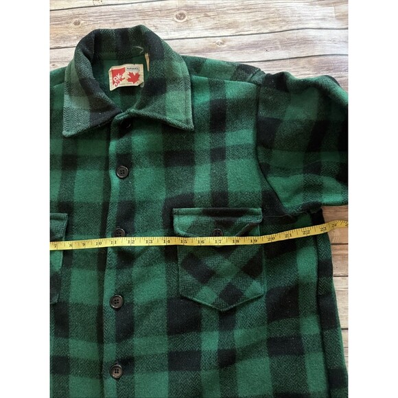 Vintage Ak Jac MWG Flannel Shirt Winnipeg Canada Shacket Buffalo Plaid Button - Picture 4 of 8